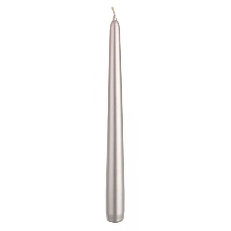 12x Candela Basic Conica Argento 25Cm