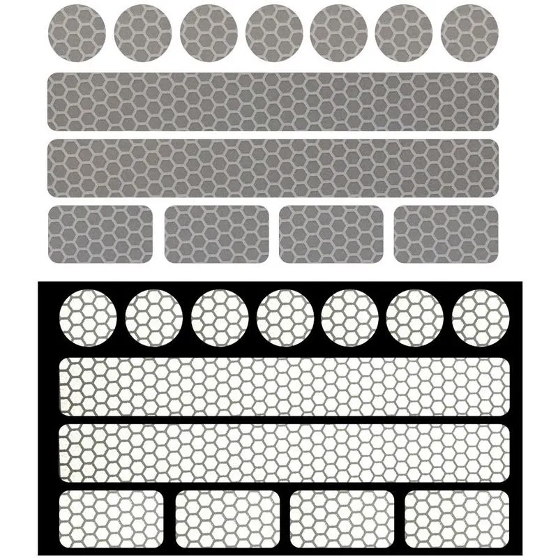 13 adesivi misti riflettenti per rendere visibili passeggini, bici,moto,caschi e tanto altro Colore - Bianco