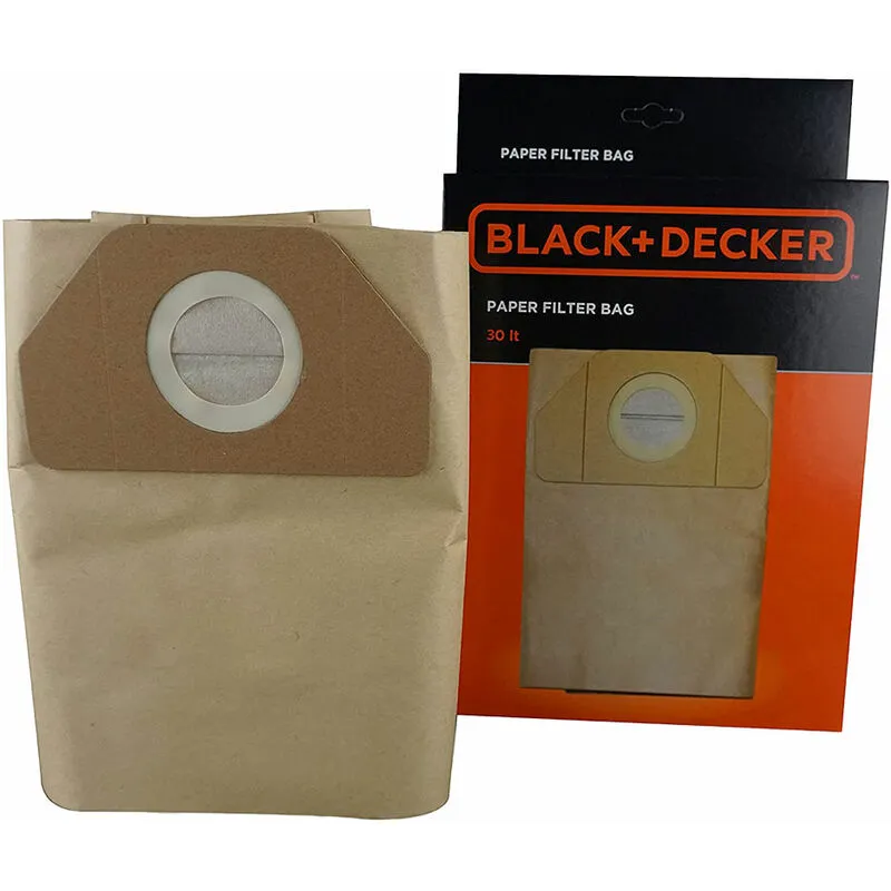 Black&decker - cf sacchetti raccoglipolvere in carta per bidone aspiratutto lt. 20