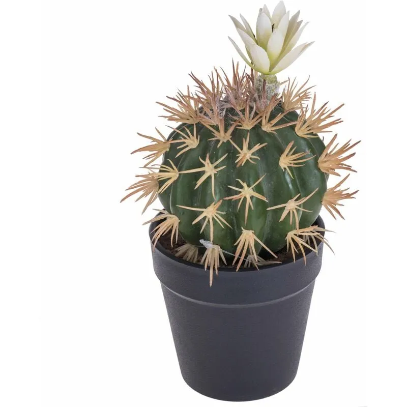 Giordanoshop - Set 3 Cactus Artificiale con Fiori in Vaso Altezza 19 cm