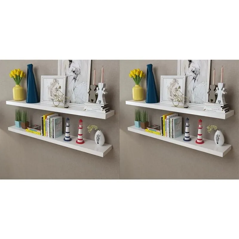 Vidaxl - Mensole a Parete 4 pz, Mobile Moderno Bianco 120 cm 1509