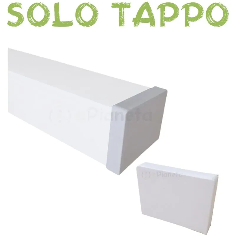 Sistema componibile Canalina per cavi elettrica 80x60 mm in plastica passacavi bianco coprifili a parete Tappo di chiusura