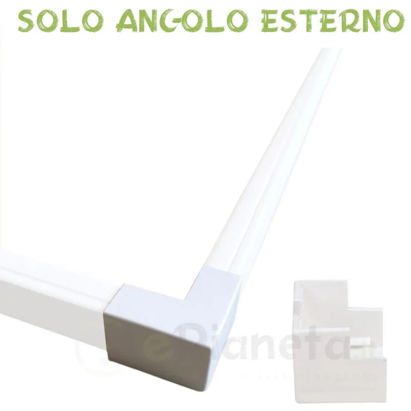 Elmark - Sistema componibile Canalina per cavi elettrica 80x60 mm in plastica passacavi bianco coprifili a parete Angolo esterno