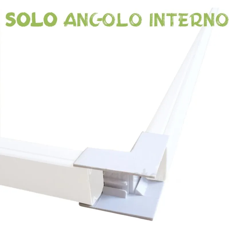 Elmark - Sistema componibile Canalina per cavi elettrica 80x60 mm in plastica passacavi bianco coprifili a parete Angolo interno