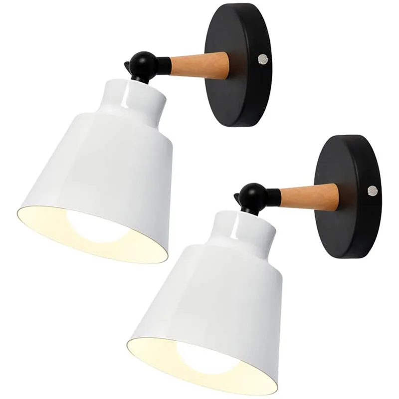 Wottes - 2Pcs Lampada Parete Ferro Battuto Retrò Moderno Minimalisto Industriale Camera Letto Barra Applique Parete