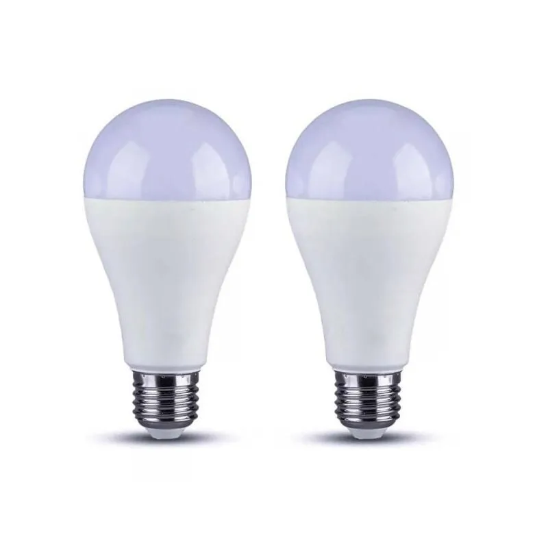 2 pz Lampada a Led E27 A60 15W 1500LM Bianco Caldo 3000K