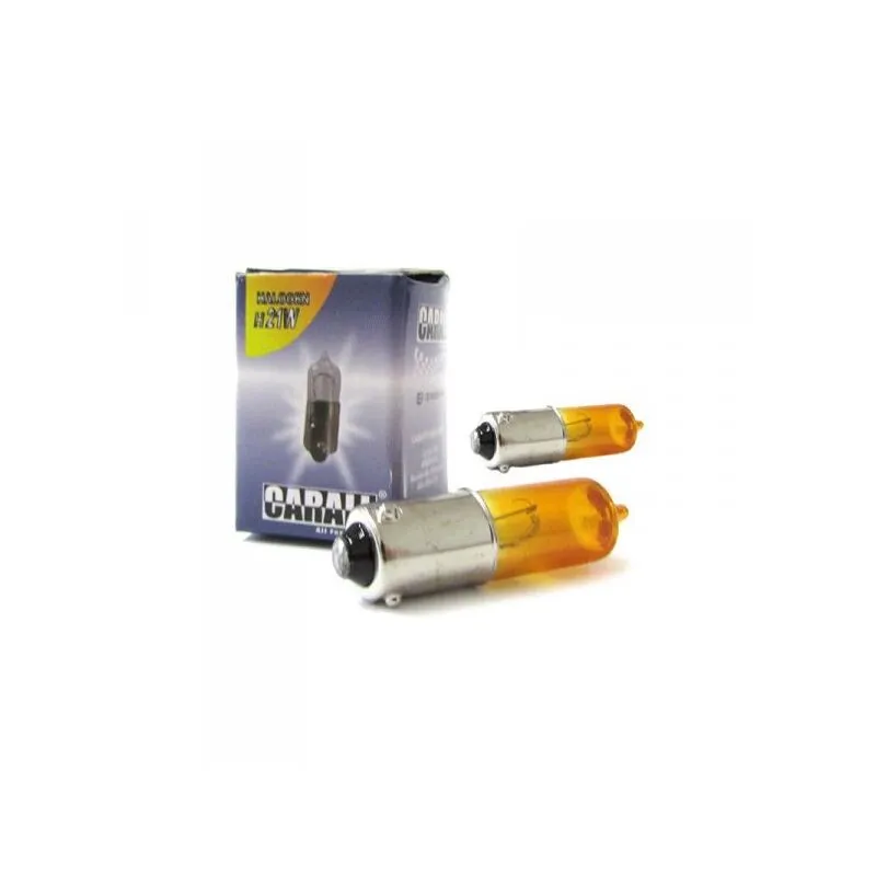 2 PZ Lampada Alogena Micro Auto H21 BAY9s H21W 12V 21W Arancione Amber Piedini Sfalsati X Frecce