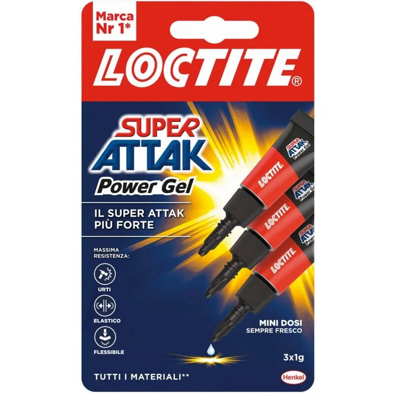 Henkel - 24PZ colla super attak power gel mini dosi 3X1 gr.