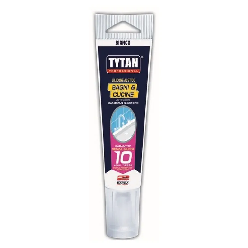 Tytan - 24PZ silicone acetico bagni e cucine ml. 60 - bianco