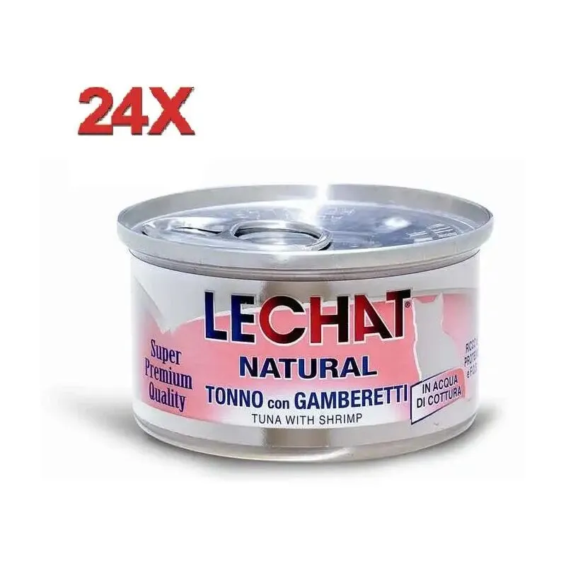 Monge - 24x LeChat Natural al Gusto Tonno con Gamberi 24x80gr