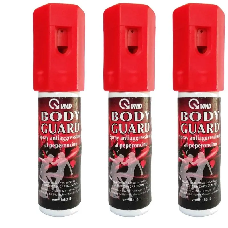 3 bombolette spray difesa personale protezione aggressioni 16ml Vmd body guard