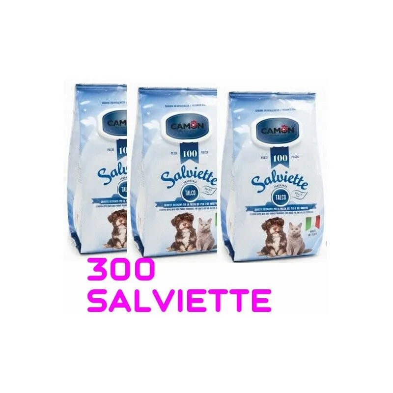 300 salviette per cani gatti Camon varie profumazioni profumazione: 3x100 latte e miele