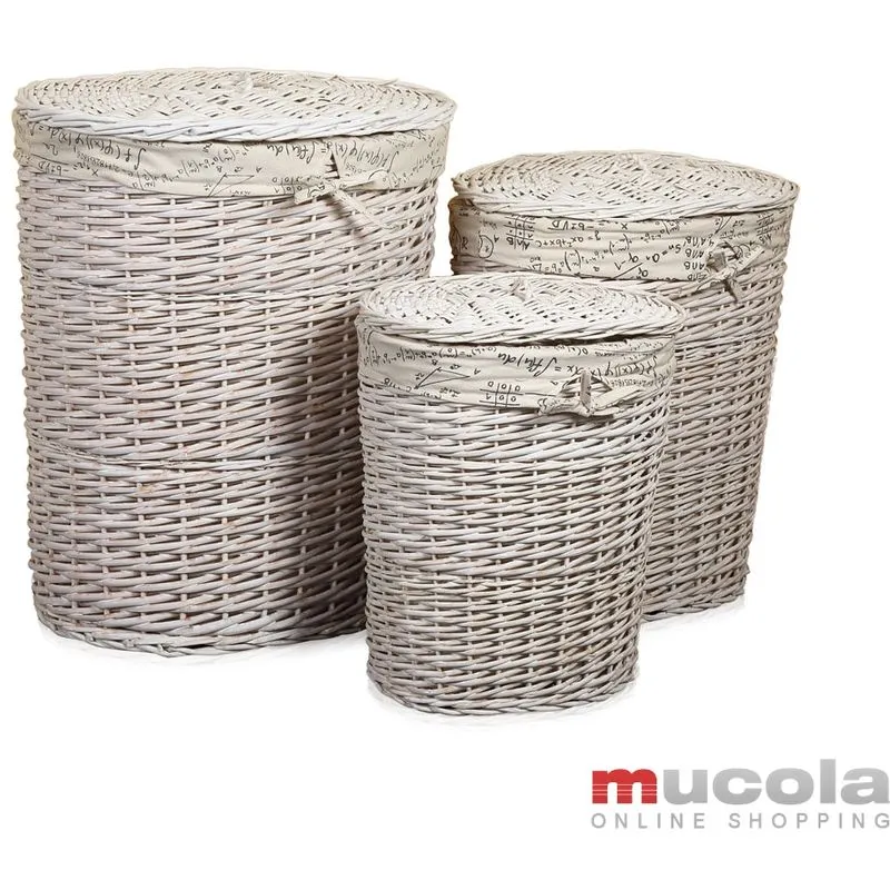 3er set Cestino per la lavanderia Scatola per la lavanderia Cestino Salice Rattan