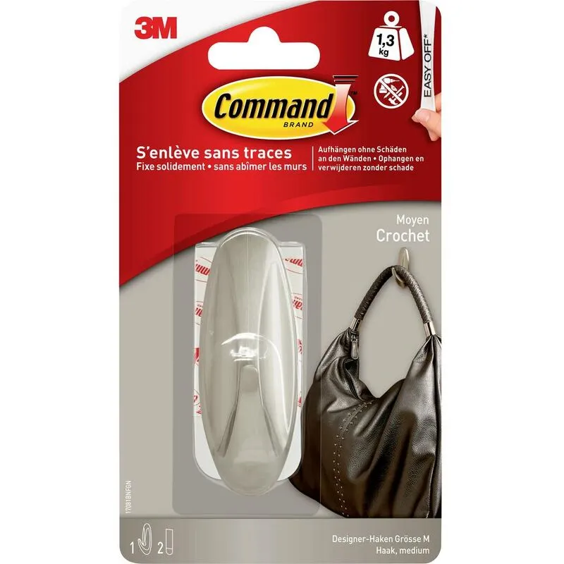 Command - 3M Ganci di design medium™ in metallo (l x l x a) 79 x 29 x 29 mm Metallo Contenuto: 1 pz.