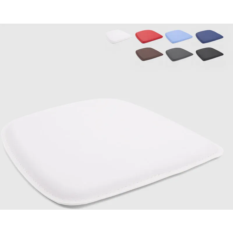Ahd Amazing Home Design - 4 cuscini in similpelle per sedia Lix industriale 32x32cm fix Colore: Bianco