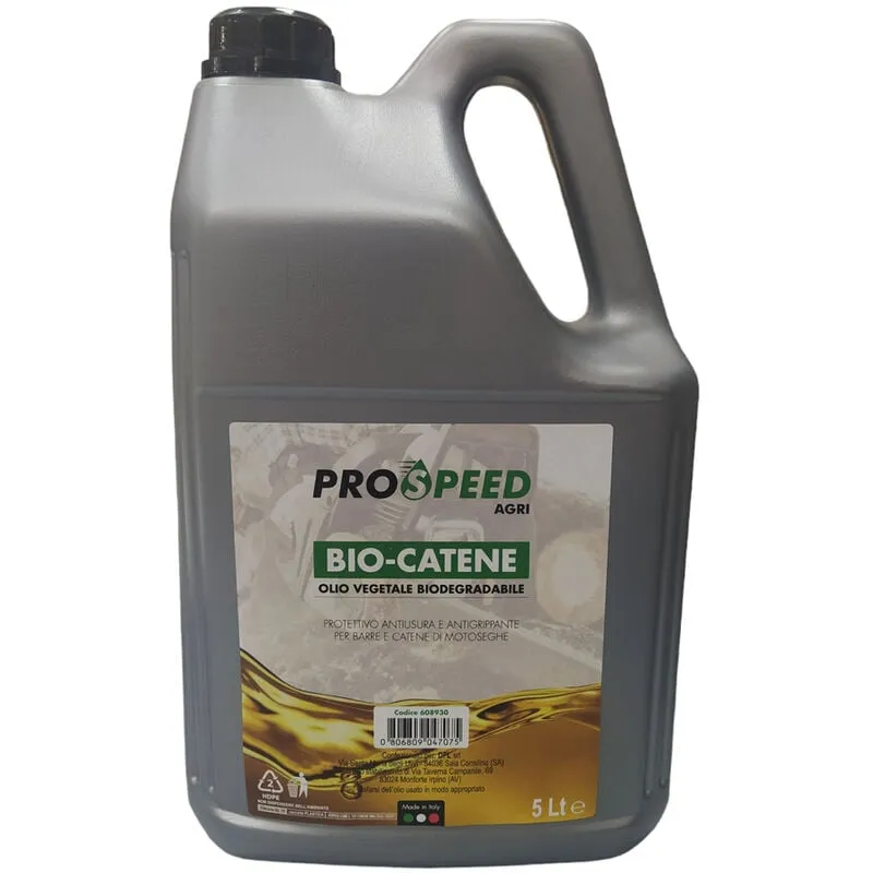 OLIO LUBRIFICANTE CATENE CATENA MOTOSEGA 5Lt VEGETALE BIODEGRADABILE PROSPEED