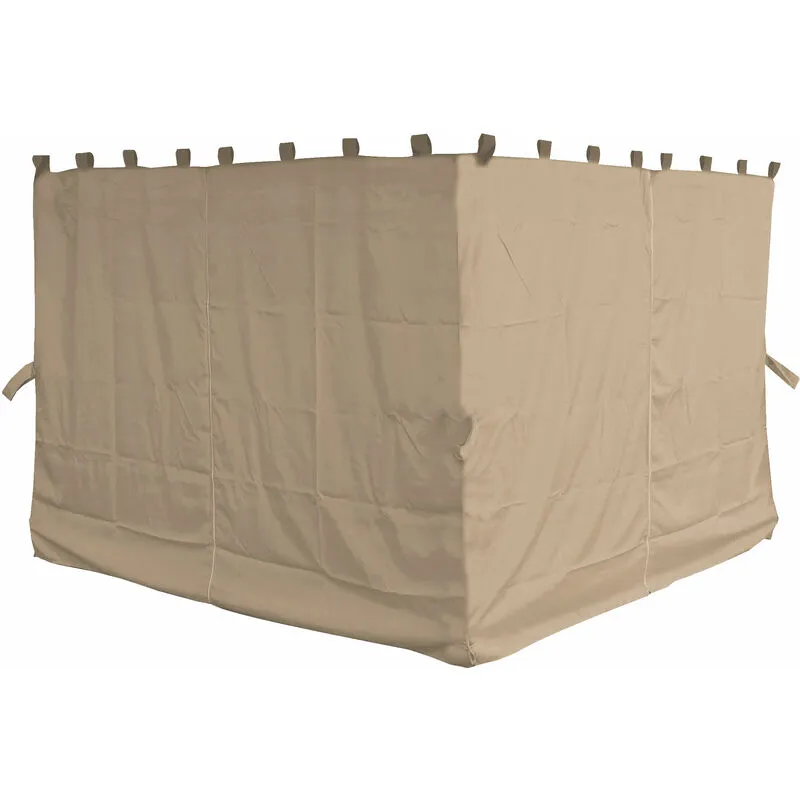 4 Pannelli laterali con zip 300x195cm Beige per Gazebo 3x4m