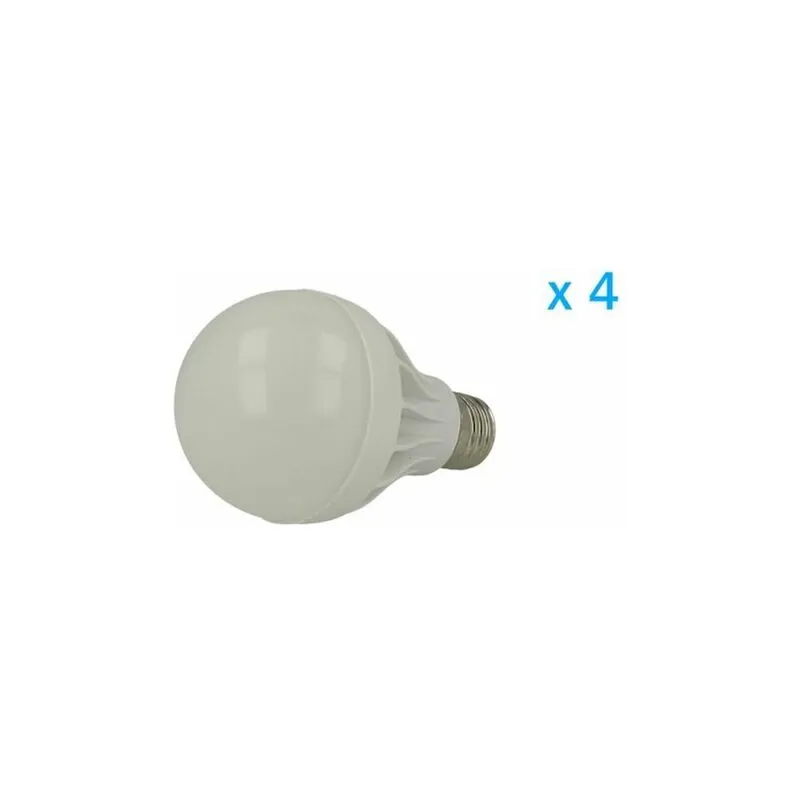 4 pz Lampade Led E27 Bulbo 7W=60W Bianco Freddo Diametro 64mm Altezza 107mm