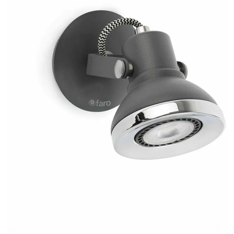 Ring-1 Lampada Da Parete Grigio 1 x Gu10 Led 8W Marca Faro