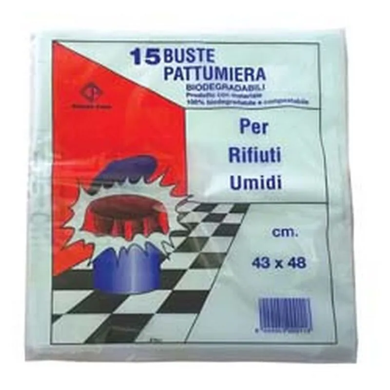 Cf sacco pattumiera biodegradabile per rifiuti umidi PZ.15 - CM.43X48 GR.175