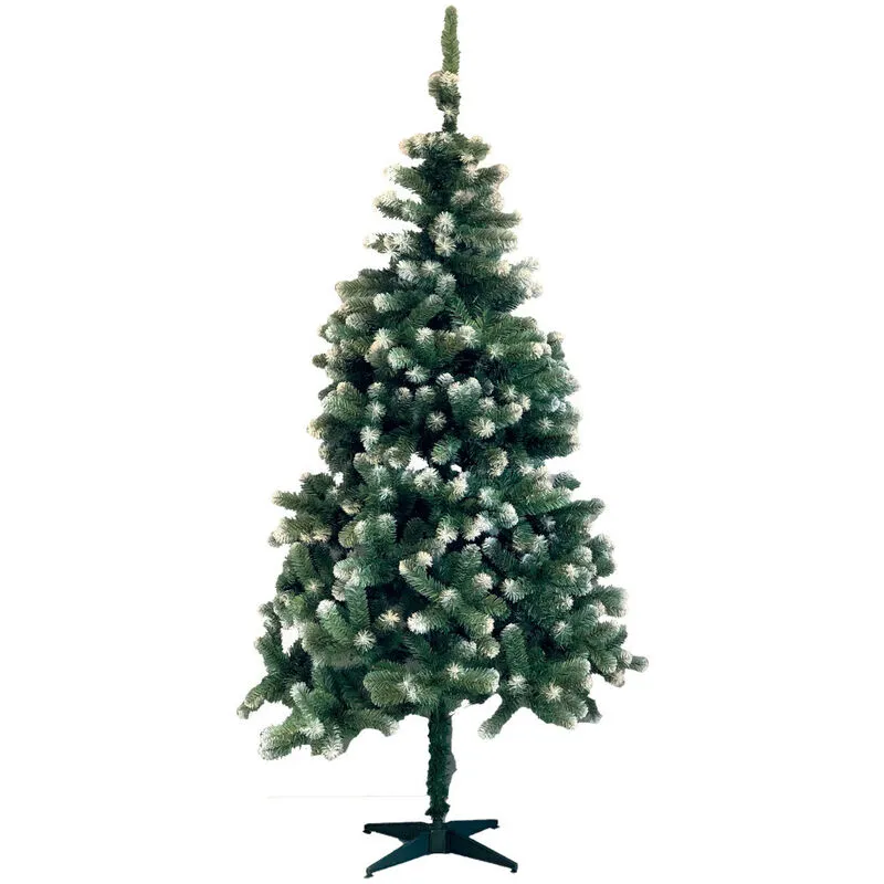 Albero di Natale artificiale verde con punte bianche - 1,50 m - 4177 - christmas day