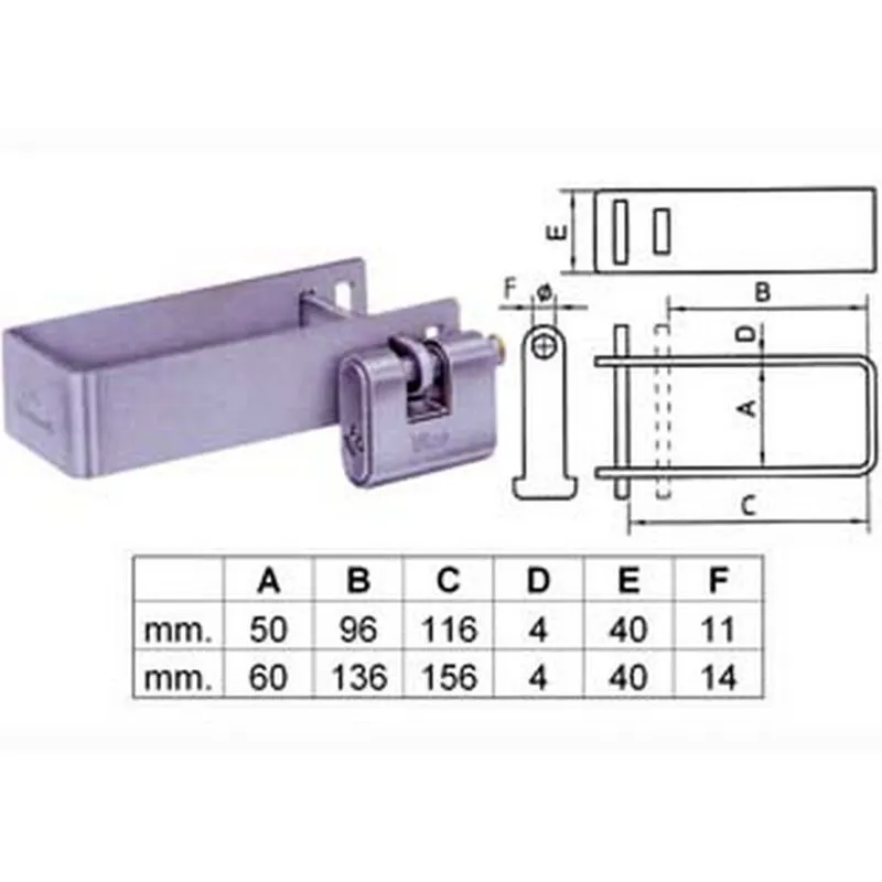 4PZ cravatta bloccacancello in acciaio - media (ART.677)