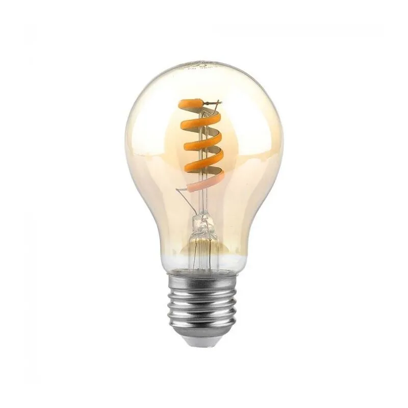 V-tac - VT-2154 Lampadina led 4W E27 A60 filamento spirale vetro Ambrato bianco caldo 1800K