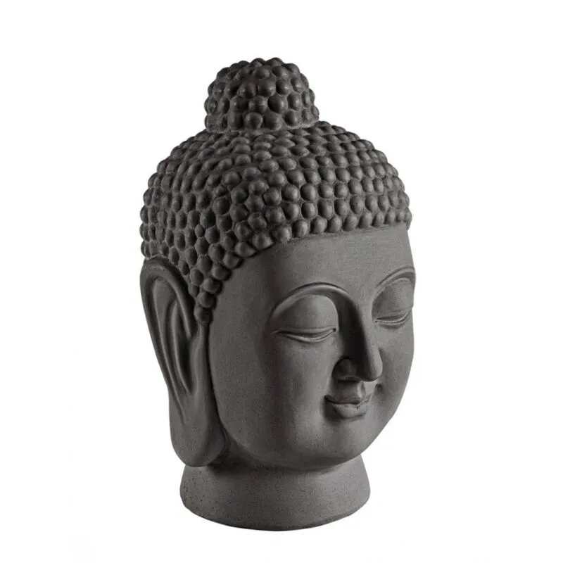 4x Testa di Buddha antracite 22,5x21x35,5 cm