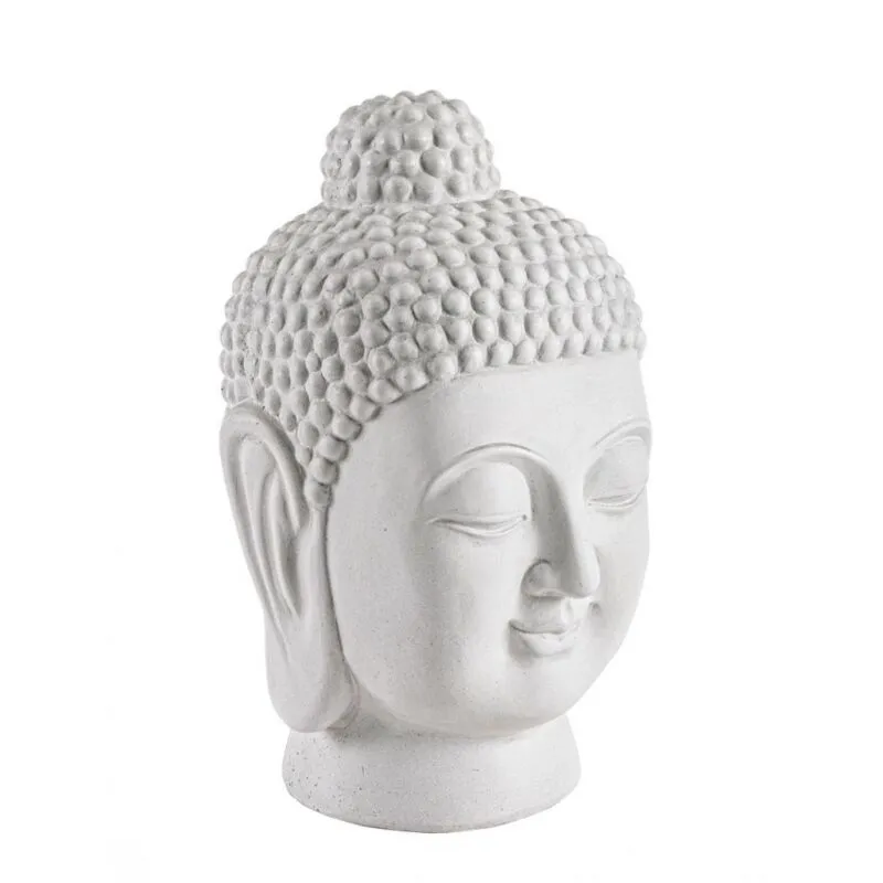 4x Testa di Buddha bianca 22,5x21x35,5 cm