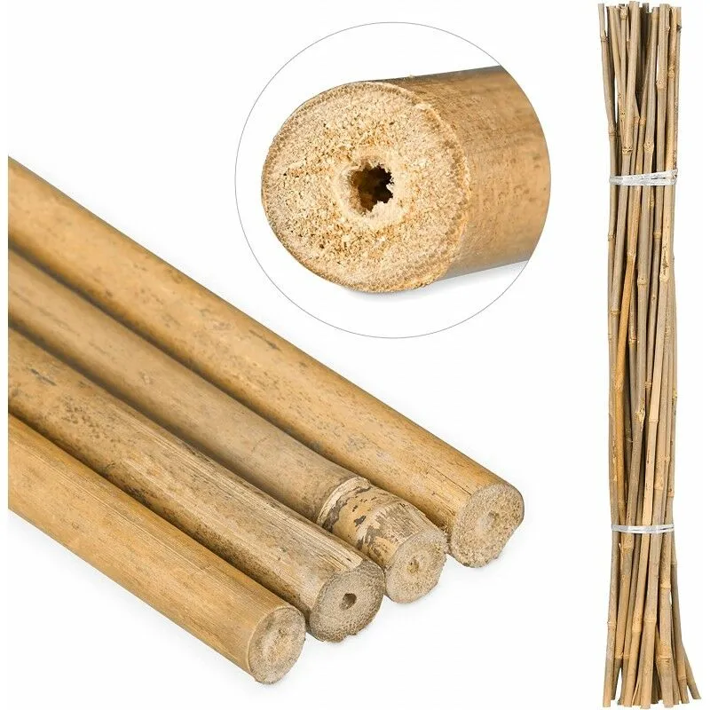 50 x Tutore in bambù plastificato da 90 cm, asta di bambù 6-8 mm. Asticelle di bambù ecologiche per sostenere alberi, piante