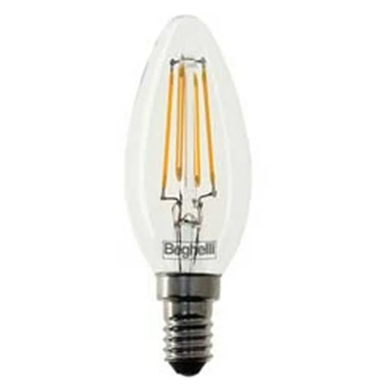 5BLISTER lampada filo led oliva zafiro E14 - 4W - 2700K calda - 470 lm - 35X98H