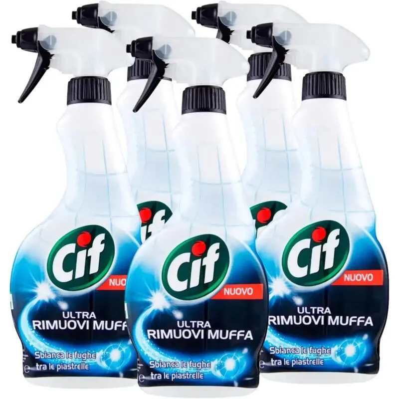 Replood - 5x Cif Ultra Rimuovi Muffa Detergente Spray con Candeggina - 5 Flaconi da 500 ml