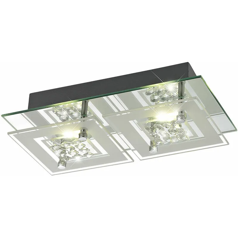 6 watt LED plafoniera e applique lampada illuminazione cromo vetro satinato cristalli Esto 9740045-2 Miranda