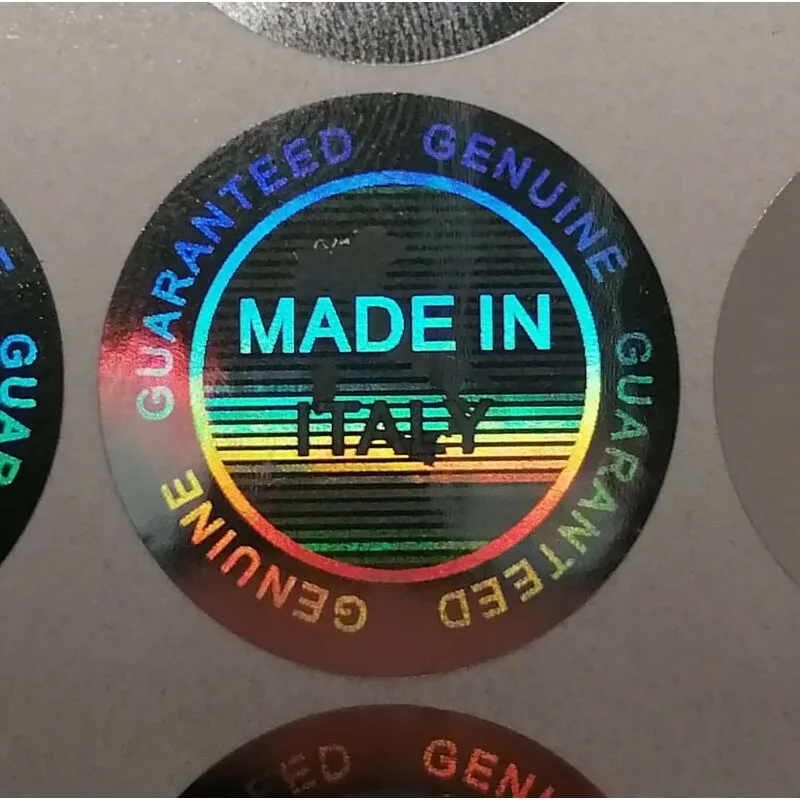 Stickerslab - 49 sigilli ologrammati di garanzia e sicurezza da 19mm scritta made in italy