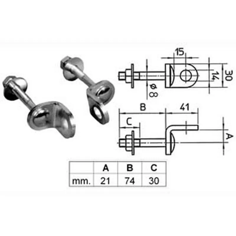 Corbin - 6BLISTER occhioli fissi per lucchetti PAL40 - (PAL400062000000)