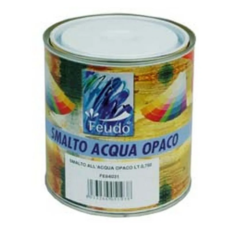 Feudo - 6PZ smalto all'acqua opaco in barattolo (wasser lack lux) - ML.750 bianco opaco