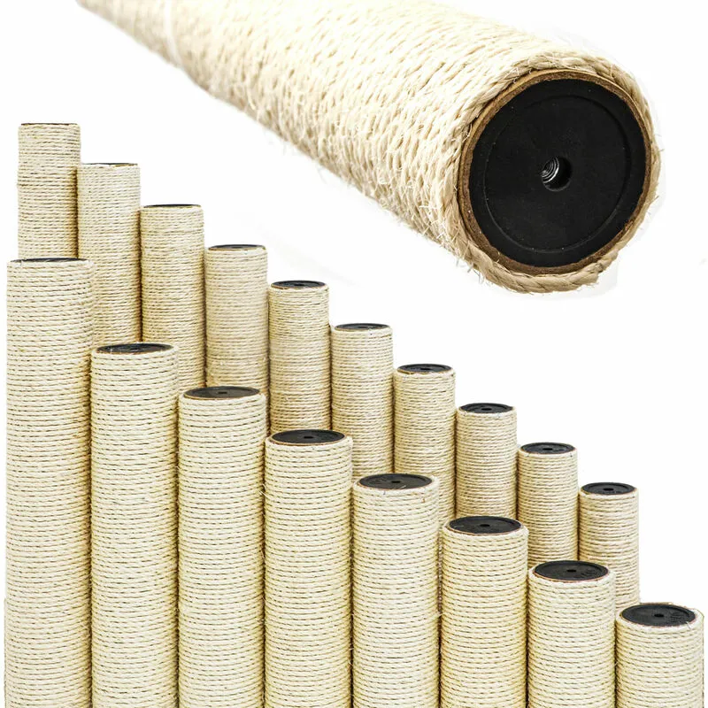 7,4 cm: 15cm Ricambio Tiragraffi per Gatti - M8 Colonna Sisal Palo Graffiatoio - beige