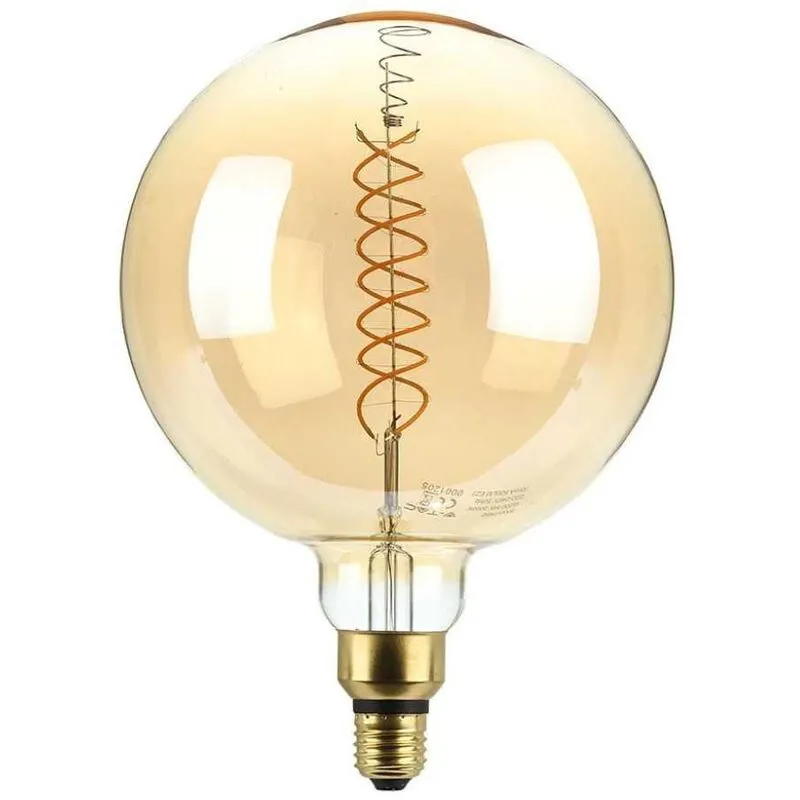 V-tac - VT-2158D Lampadina globo 8W E27 xl G200 doppio filamento spirale vetro ambrato 1800K Dimmerabile – sku 217462