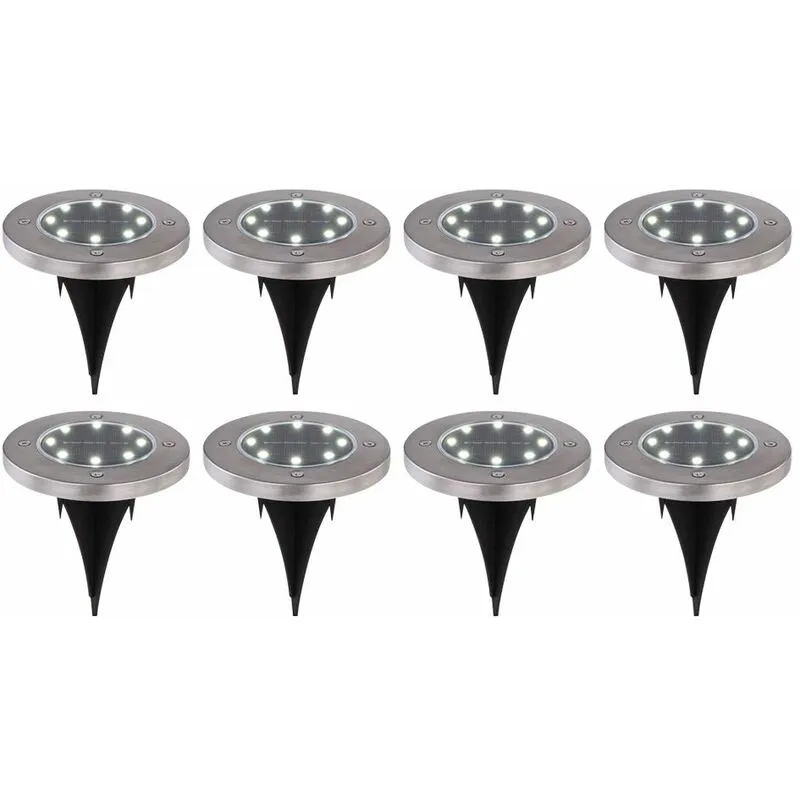 8 luci solari a led per esterni faretti a picchetto per esterni faretti per percorsi da giardino faretti a spina per patio