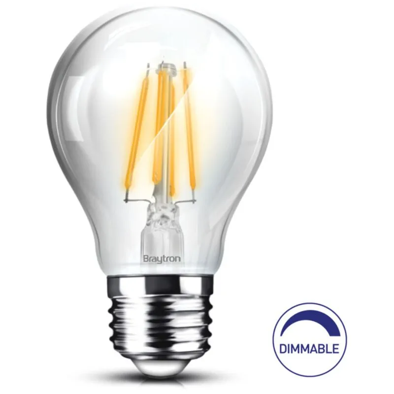 A60 filamento dimmerabile led E27 7W 3000K lampadina Braytron