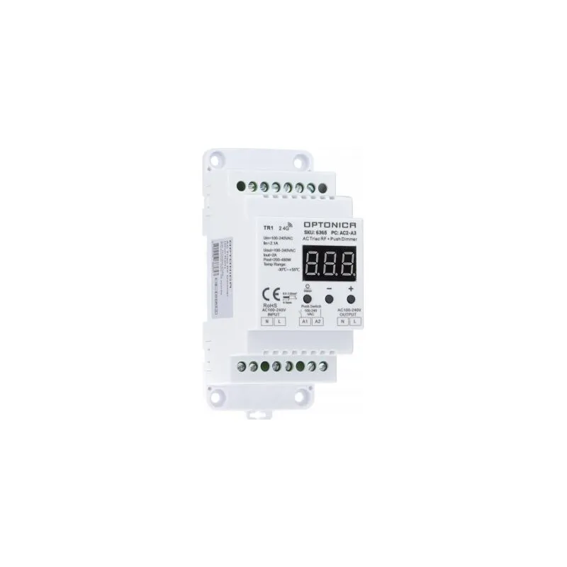 Ac triac dimmer - variabile di intensità dimmerabile LED/halogen - 440kWh/1000h - 100240V - 110x64x45mm - Bianco