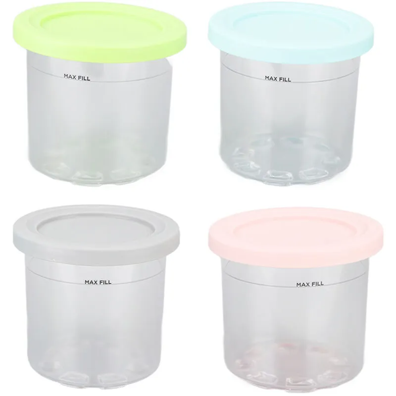 Adatto alle gelatiere Ninja NC299AMZ e NC300s Barattolo per gelato senza BPA (blu/grigio/verde/rosa) (confezione da 4)