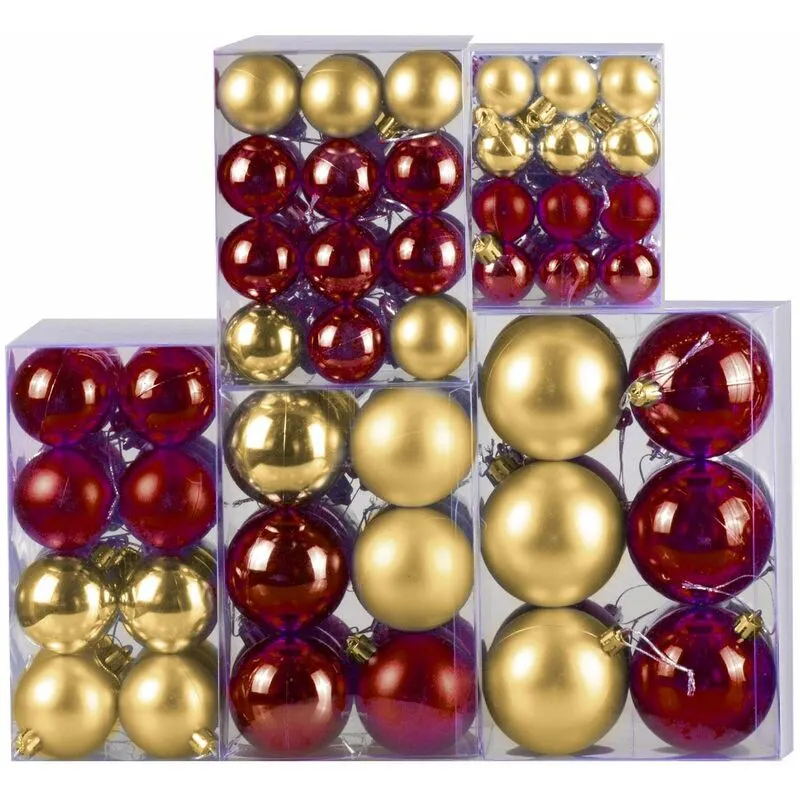 Noel Design - Addobbi di natale palline decorazioni per albero di natale addobbi natalizi mpn: 120 oro e bordeaux