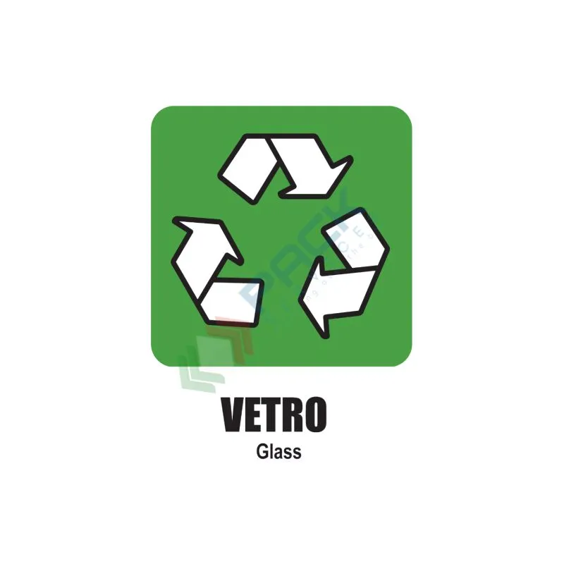 Pack Services - Adesivo per bidoni raccolta differenziata vetro - Verde