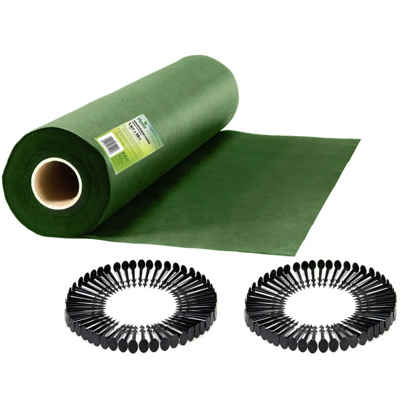 Agrotessile da giardino 1,6 m x 50 m + 100 spilli Plonos - verde