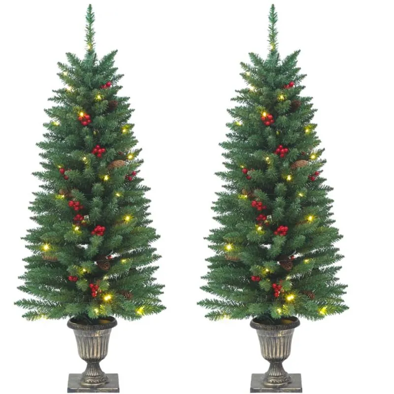 Alberi di Natale Artificiali 2 pz con 100 led Verde 120 cm - Vidaxl