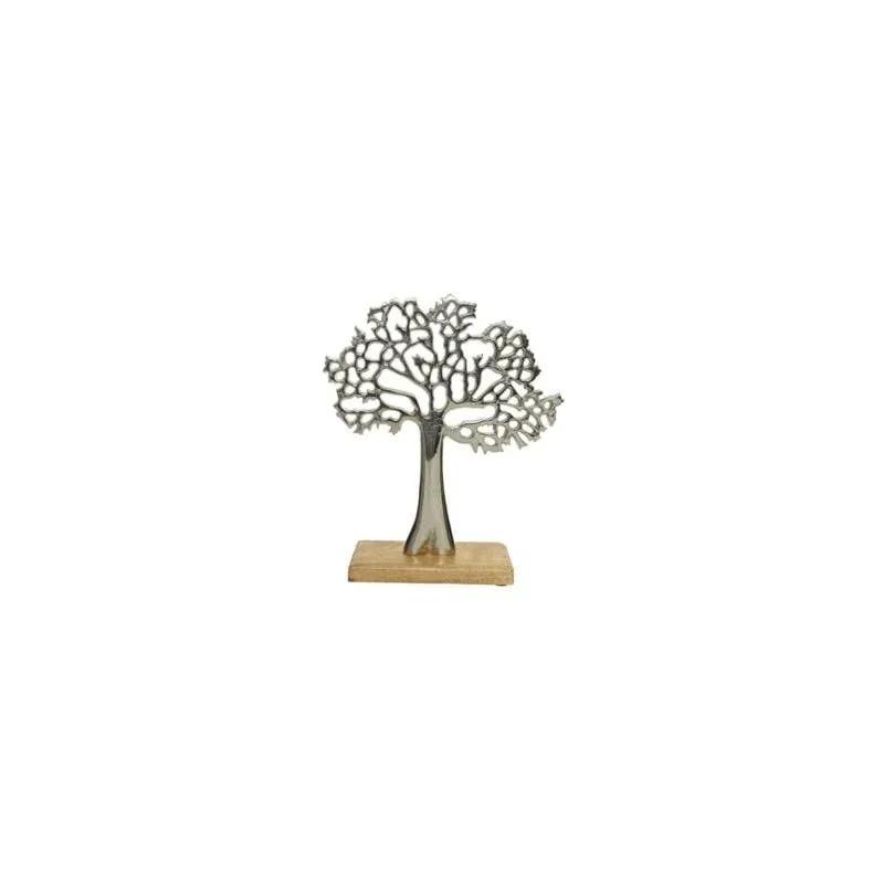 Decorazione ad albero in legno ed alluminio con st