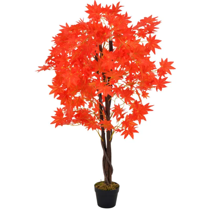 Vidaxl - Albero di Acero Artificiale con Vaso Rosso 120 cm