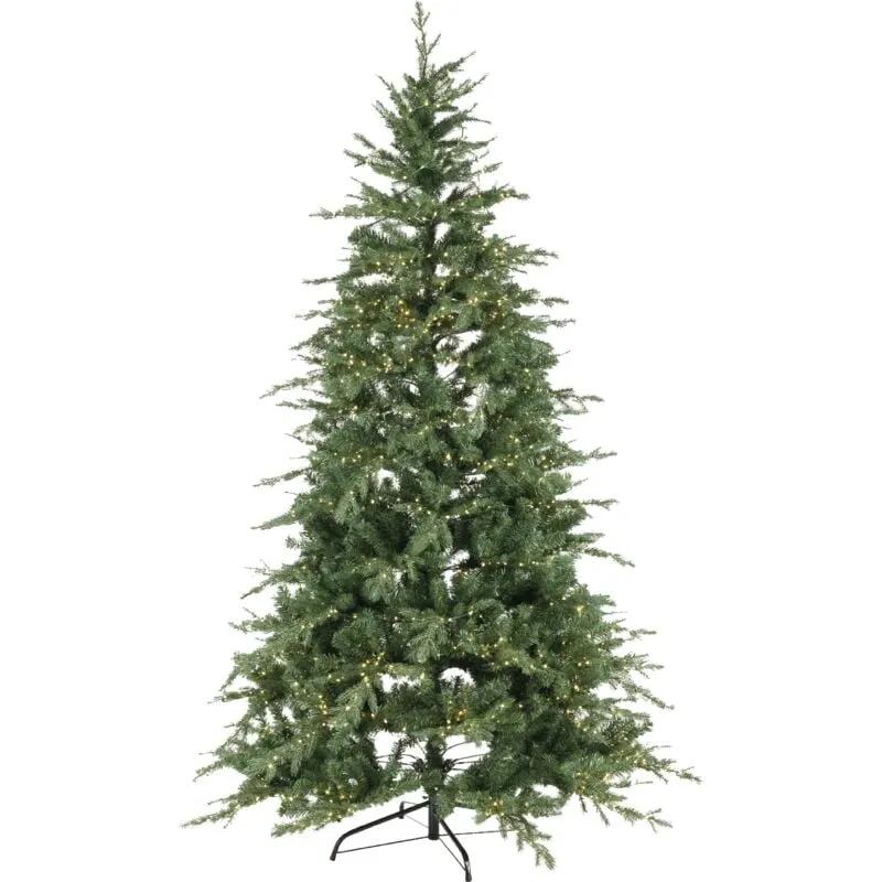 Xone - albero di natale 210cm - slim verde - 2700 led integrati - apertura ombrello - rami pe+pvc