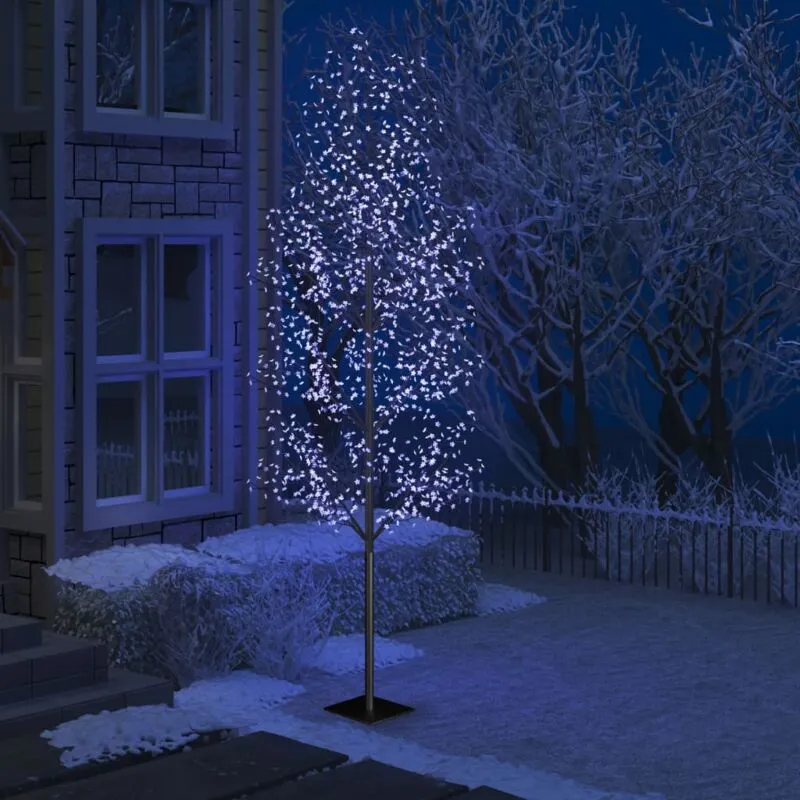Albero di Natale 1200 led, Albero effetto Realistico Blu Ciliegio in Fiore 400 cm vidaXL